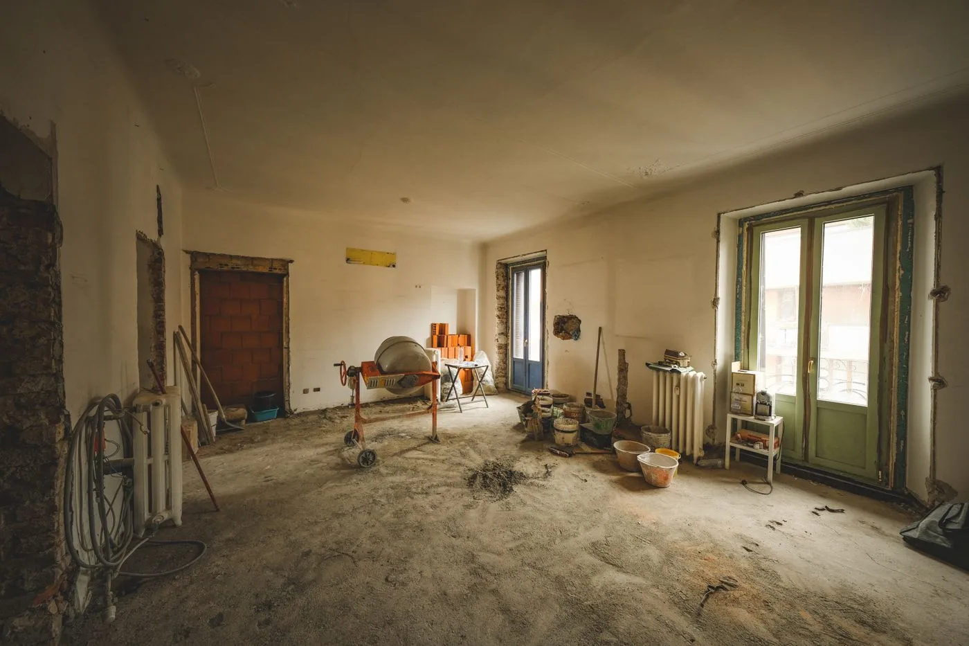 Kamer tijdens een totaalrenovatie